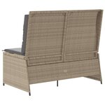 vidaXL Banc inclinable de jardin avec coussins beige résine tressée