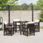 vidaXL Ensemble de salle à manger pour jardin 5 Pièces Marron Poly rotin
