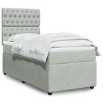 vidaXL Sommier à lattes de lit et matelas Gris clair 90x190 cm Velours