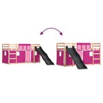 vidaXL Lit superposé sans matelas avec toboggan et rideaux 80x200 cm