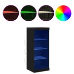 vidaXL Buffet avec lumières LED Chêne noir 41x37x100 cm