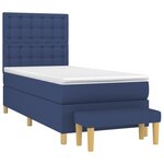 vidaXL Sommier à lattes de lit avec matelas Bleu 80x200 cm Tissu
