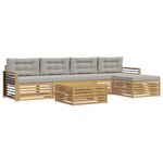 vidaXL Ensemble de canapés d'extérieur 7 pc Blanc et gris clair