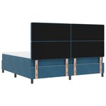 Lit Box Spring vidaXL avec Matelas Bleu Foncé 200x200 cm Velours