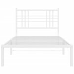 vidaXL Cadre de lit métal sans matelas avec tête de lit blanc 90x190cm