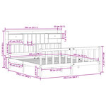 vidaXL Lit bibliothèque sans matelas cire marron 200x200 cm pin massif