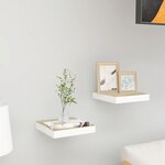 vidaXL Étagères murales 2 Pièces Chêne et blanc 23x23 5x3 8 cm MDF