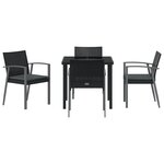 vidaXL Ensemble de salle à manger de jardin 5 pièces avec coussins en poly rotin noir