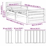vidaXL Cadre de lit avec matelas Brun cire 80 x 200 cm Pin massif