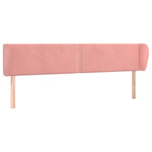 vidaXL Tête de lit avec oreilles Rose 183x23x78/88 cm Velours