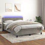 vidaXL Sommier à lattes de lit avec matelas LED Gris clair 140x190 cm