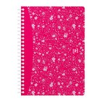 Cahier spirale oxford flowers - a5 14 8 x 21 cm - blanc ligné - 120 pages - lot de 5