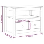 vidaXL Table basse 71x49x55 cm Bois massif de pin