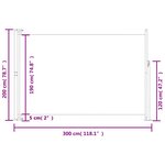 vidaXL Auvent latéral rétractable de patio 200x300 cm Bleu