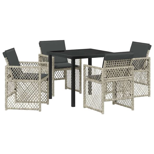 vidaXL Ensemble de salle à manger pour jardin 5 Pièces Gris clair