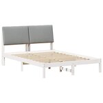 vidaXL Cadre de lit avec tête de lit Blanc et gris clair 150 x 200 cm