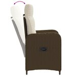 vidaXL Chaise de jardin inclinable Marron et crème blanche