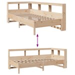 vidaXL Lit bibliothèque sans matelas 90x200 cm bois de pin massif