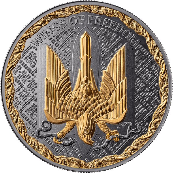 THE WINGS OF FREEDOM 1 Once Argent Proof Monnaie 1000 Satoshi United Crypto States 2025