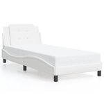 vidaXL Cadre de lit avec LED sans matelas blanc 90x200 cm