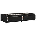 vidaXL Lit de jour sans matelas noir 75x190 cm bois de pin massif
