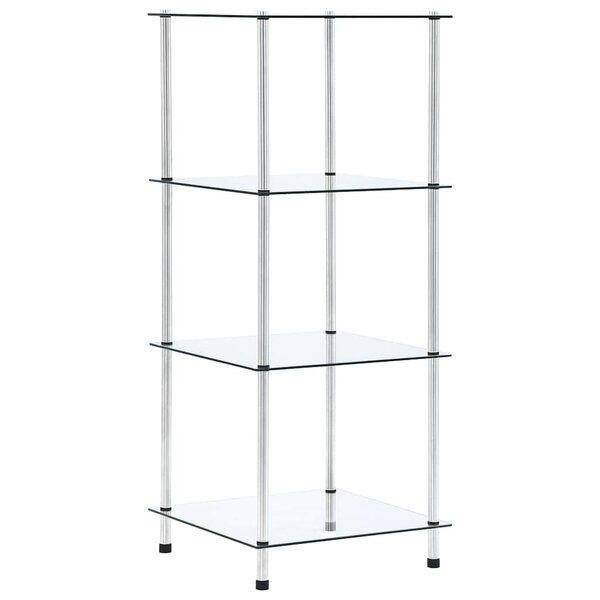 vidaXL Étagère 4 niveaux Transparent 40x40x100 cm Verre trempé