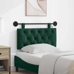 vidaXL Tête de lit suspendue Vert foncé Velours