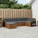 vidaXL Ensemble de canapés d'extérieur 6 pc Naturel et Anthracite