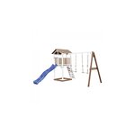 AXI Beach Tower avec Balancoire Double Marron Blanc Bleu Toboggan