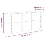 vidaXL Lit surélevé de jardin Acier enduit de poudre 152x40x68 cm Vert