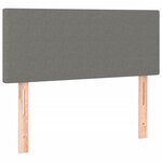 vidaXL Sommier à lattes de lit avec matelas Gris foncé 90x200 cm Tissu