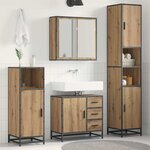 vidaXL Ensemble de mobilier de salle de bain 3 Pièces Chêne artisanal