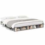 vidaXL Cadre de lit sans matelas sonoma gris 200x200 cm
