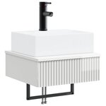 vidaXL Basin de lavage mural Blanc brillant 40 x 41 x 39 cm