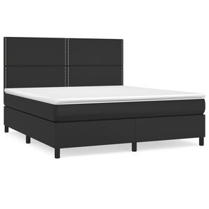 vidaXL Sommier à lattes de lit avec matelas Noir 160x200 cm