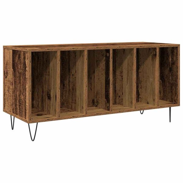 vidaXL Meuble à vinyles avec étagère chêne artisanal 100 x 38 x 48 cm
