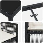 Ensemble de salle à manger jardin vidaXL 5 pièces avec coussins en poly rotin noir