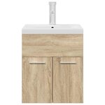 vidaXL Armoire lavabo de salle de bain et vasque et robinet intégrés