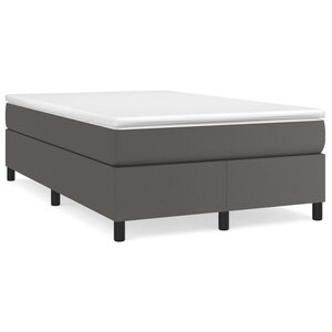 vidaXL Sommier à lattes de lit avec matelas Gris 120x200 cm Similicuir