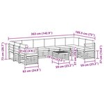vidaXL Ensemble de canapés d'extérieur 11 pc Blanc et Beige Polyester