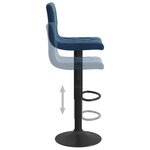 Vidaxl tabourets de bar 2 pcs bleu velours