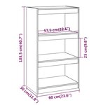 vidaXL Bibliothèque/Séparateur de pièce Marron miel 60x30x103 5 cm Pin