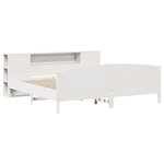 vidaXL Lit bibliothèque sans matelas blanc 200x200 cm bois pin massif