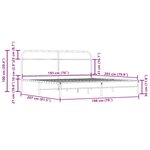 vidaXL Cadre de lit en métal sans matelas chêne fumé 193x203 cm