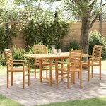 vidaXL Ensemble de salle à manger pour jardin 5 Pièces Marron Teck massif