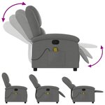vidaXL Fauteuil inclinable de massage en tissu gris foncé