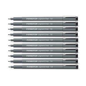 Stylo feutre à pigment Tracé1 0 mm Noir x 10 STAEDTLER
