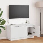 vidaXL Meuble TV avec LED Blanc 100 x 38 x 49 cm Bois d'ingénierie