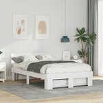 vidaXL Cadre de lit Blanc 120 x 190 cm Bois massif en pin