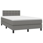vidaXL Sommier à lattes de lit avec matelas Gris foncé 120x200cm Tissu